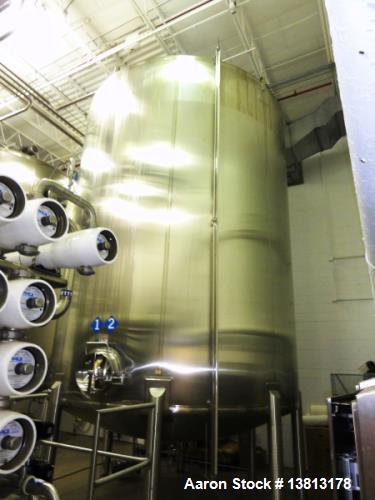 Used Feldmeier 16,300 Gallon Vertical Top Agitated Mixing Tank, Stainless Steel. 14'5" diameter x 17' straightwall x 23' overall height. Tank dims. 199" Strightwall x 158" Diameter sight glass. (8) S...