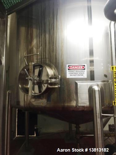 Used Feldmeier 6000 Gallon 316 Stainless Steel Vertical Storage Tank.