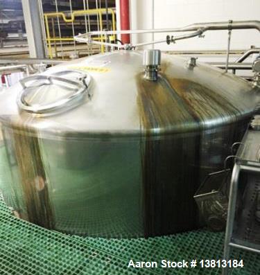 Used Feldmeier 6000 Gallon 316 Stainless Steel Vertical Storage Tank.
