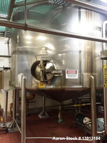 Used Feldmeier 6000 Gallon 316 Stainless Steel Vertical Storage Tank.