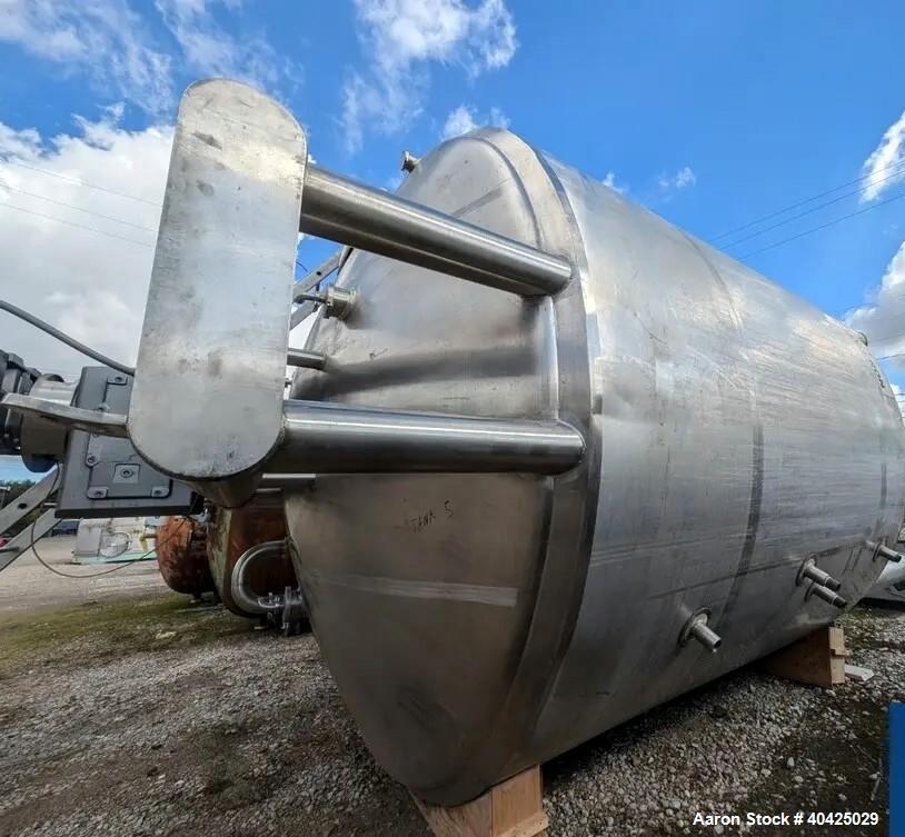 Used Feldmeier 10,000 Gallon Twin Motion Kettle. 316 stainless steel construction. Approximately 152" inner diameter x 132" straight side, dish top, cone bottom, Atmospheric internal, jacketed 84" of...