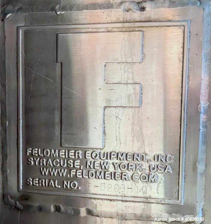 Industrial Used - Feldmeier 12,000 Gallon Stainless Steel Vertical Storage Tank