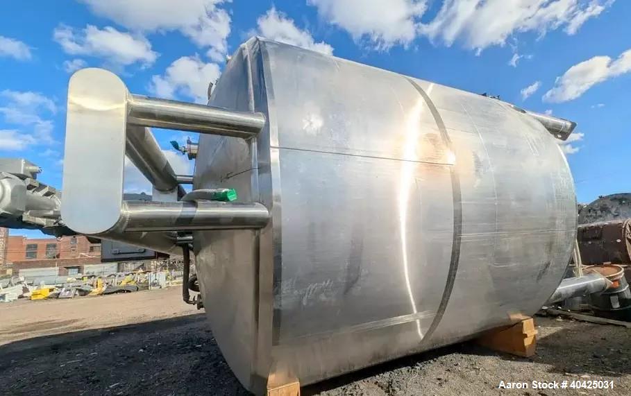 Used 10,000 Gallon Feldmeier Twin Motion Kettle. 316 stainless steel construction. approximately 152" inner diameter x 132" straight side, dish top, cone bottom, Atmospheric internal, jacketed 84" of...