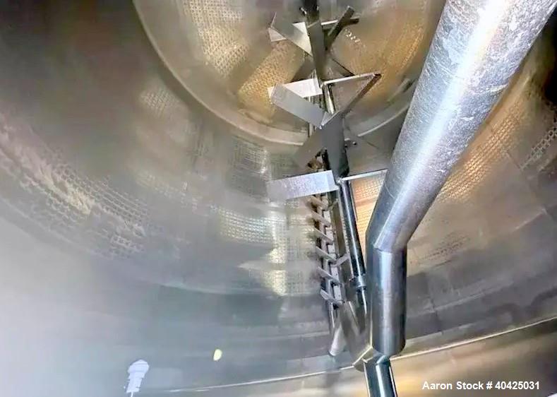 Used 10,000 Gallon Feldmeier Twin Motion Kettle. 316 stainless steel construction. approximately 152" inner diameter x 132" straight side, dish top, cone bottom, Atmospheric internal, jacketed 84" of...