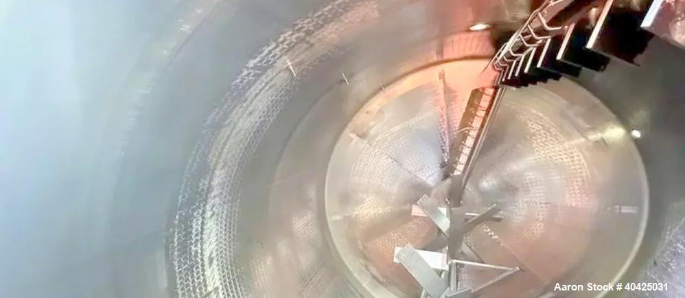 Used 10,000 Gallon Feldmeier Twin Motion Kettle. 316 stainless steel construction. approximately 152" inner diameter x 132" straight side, dish top, cone bottom, Atmospheric internal, jacketed 84" of...