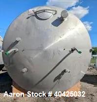 Used Feldmeier 10,000 Gallon Storage Tank. 316 stainless steel construction. Approximately 126" inner diameter x 180" straight side, dish top and bottom. 12" high side bottom belly jacket rated 100 p...