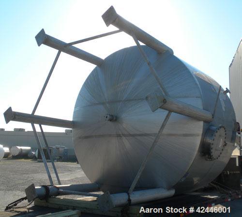Used Feldmeier Equipment Tank, 6000 gallon, 304L stainless steel, vertical. 144" Diameter x 87" straight side, flat top, dished bottom. Internal rated  -20 to 125 deg F. Openings: top 3/4", 2", (2) 3...