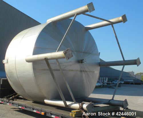 Used Feldmeier Equipment Tank, 6000 gallon, 304L stainless steel, vertical. 144" Diameter x 87" straight side, flat top, dished bottom. Internal rated  -20 to 125 deg F. Openings: top 3/4", 2", (2) 3...