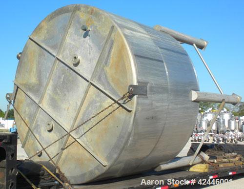Used Feldmeier Equipment Tank, 6000 gallon, 304L stainless steel, vertical. 144" Diameter x 87" straight side, flat top, dished bottom. Internal rated  -20 to 125 deg F. Openings: top 3/4", 2", (2) 3...