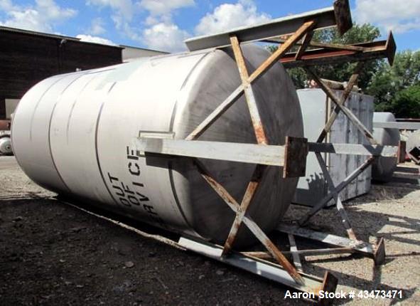 Used Feldmeier Pressure Tank, 8000 Gallon, 304 Stainless Steel, Vertical. 108” Diameter x 192” straight side, dished top & bottom. Internal rated 15/-1.5 psi at +120/-60 degrees F. Openings top 20" m...