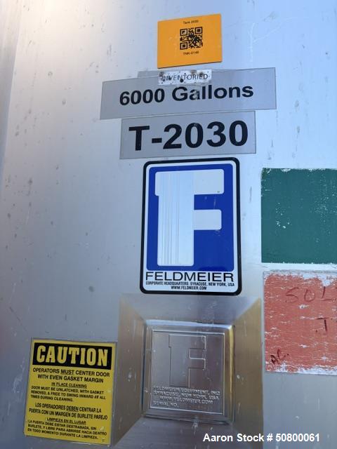 Used Feldmeier 6,000 Gallon Stainless Steel Mix Tank with Lightnin Agitator – Single Wall Process Vessel