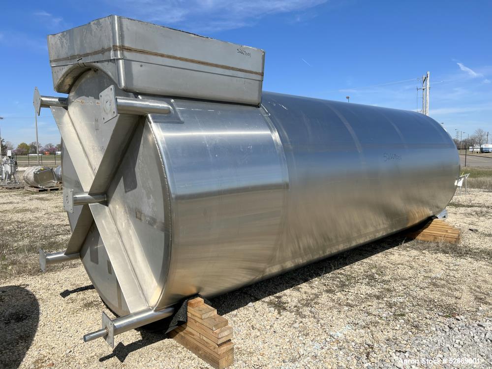 Used Feldmeier Single Wall Tank, 6,000 Gallon, 304 Stainless Steel, Vertical.  Approximate 90" diameter x 228" straight side. Dished top, sloped bottom (3/4" per foot pitch). Alcove with 16" x 20" ma...