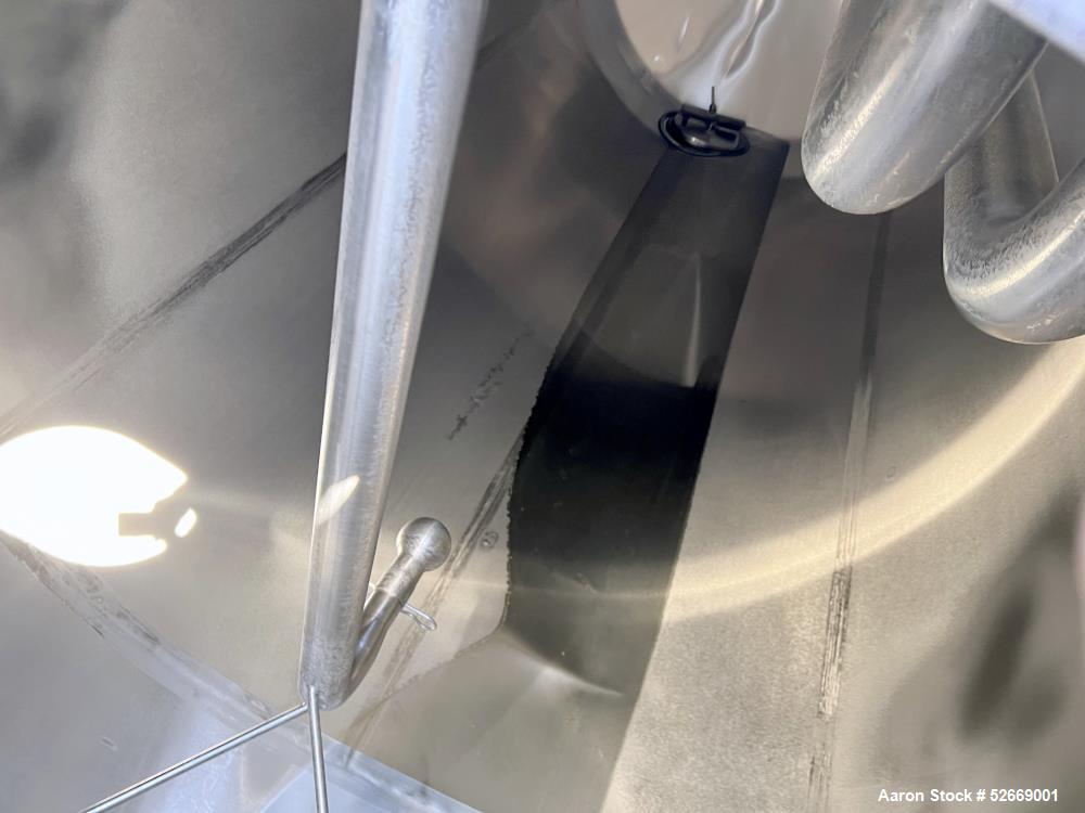 Used Feldmeier Single Wall Tank, 6,000 Gallon, 304 Stainless Steel, Vertical.  Approximate 90" diameter x 228" straight side. Dished top, sloped bottom (3/4" per foot pitch). Alcove with 16" x 20" ma...
