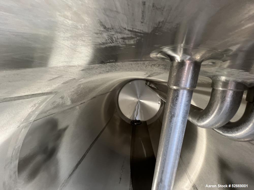 Used Feldmeier Single Wall Tank, 6,000 Gallon, 304 Stainless Steel, Vertical.  Approximate 90" diameter x 228" straight side. Dished top, sloped bottom (3/4" per foot pitch). Alcove with 16" x 20" ma...