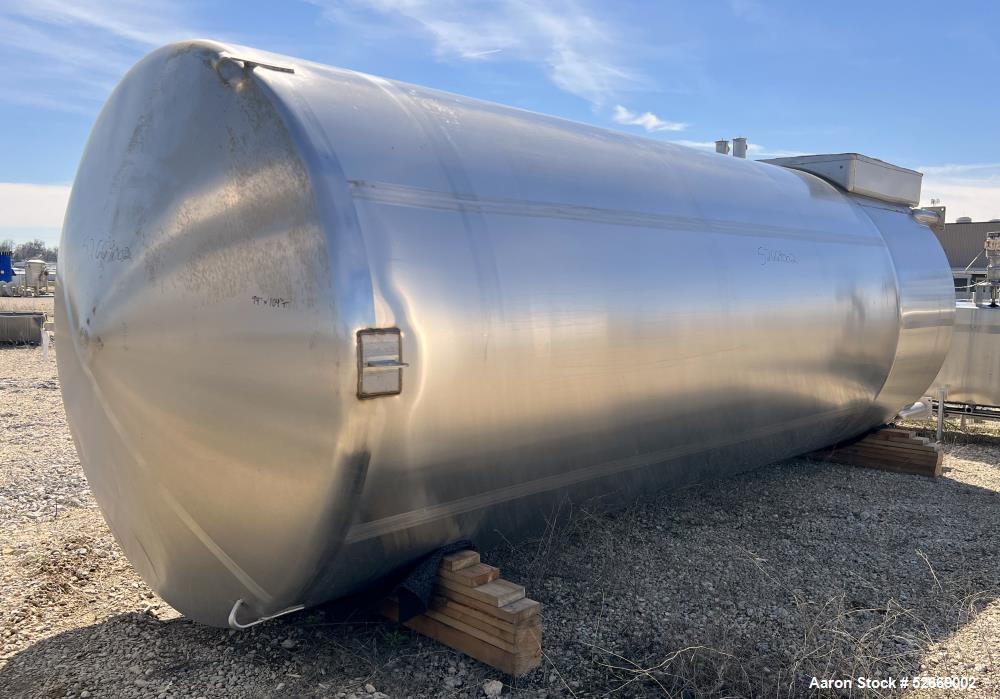 Used Feldmeier Single Wall Tank, 6,000 Gallon, 304 Stainless Steel, Vertical.  Approximate 90" diameter x 228" straight side. Dished top, sloped bottom (3/4" per foot pitch). Alcove with 16" x 20" ma...