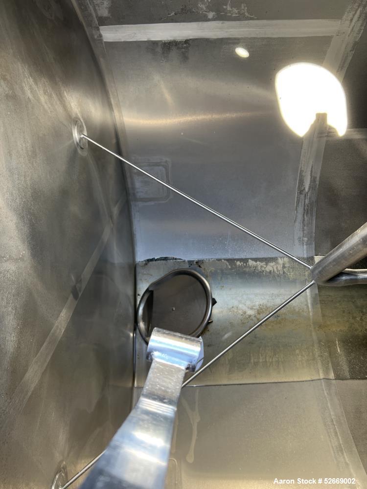Used Feldmeier Single Wall Tank, 6,000 Gallon, 304 Stainless Steel, Vertical.  Approximate 90" diameter x 228" straight side. Dished top, sloped bottom (3/4" per foot pitch). Alcove with 16" x 20" ma...