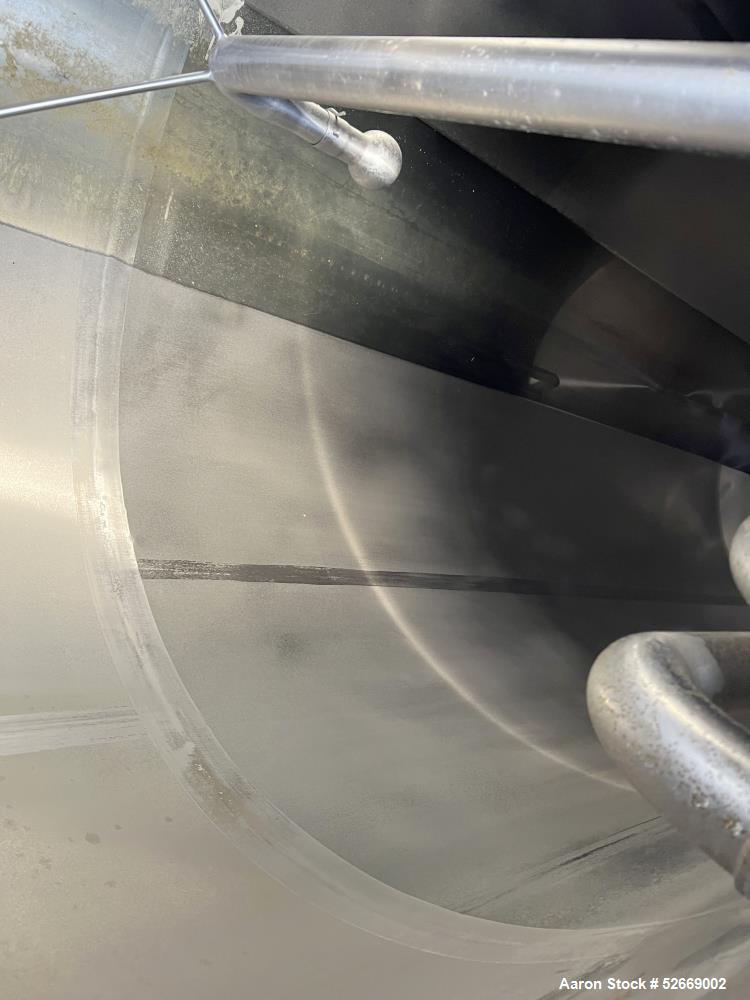 Used Feldmeier Single Wall Tank, 6,000 Gallon, 304 Stainless Steel, Vertical.  Approximate 90" diameter x 228" straight side. Dished top, sloped bottom (3/4" per foot pitch). Alcove with 16" x 20" ma...