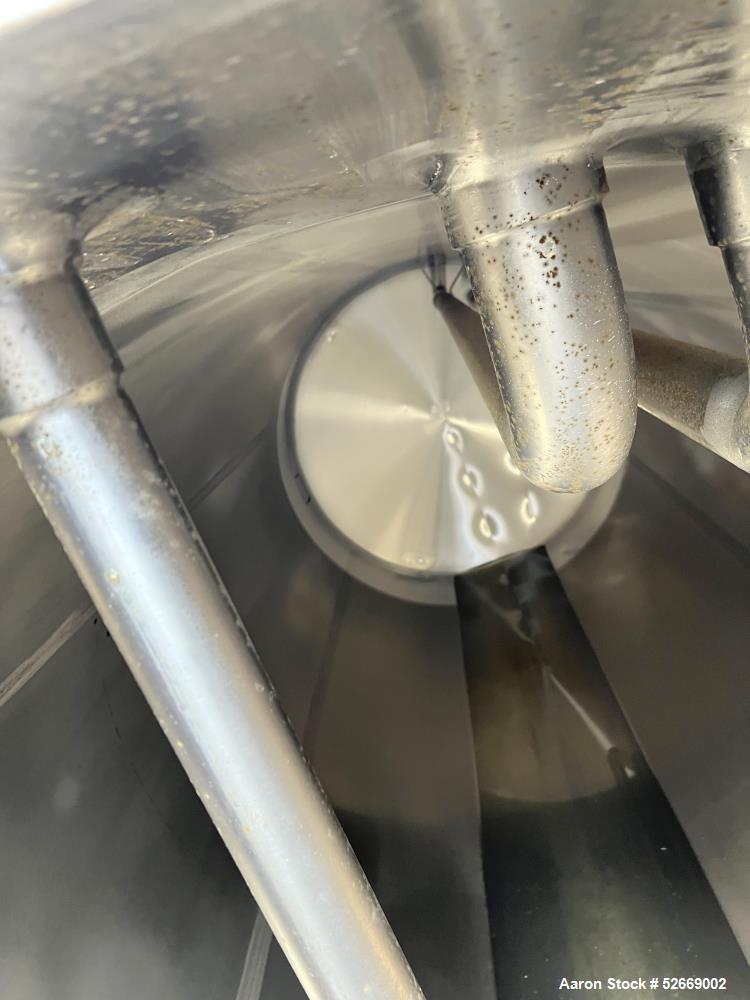 Used Feldmeier Single Wall Tank, 6,000 Gallon, 304 Stainless Steel, Vertical.  Approximate 90" diameter x 228" straight side. Dished top, sloped bottom (3/4" per foot pitch). Alcove with 16" x 20" ma...