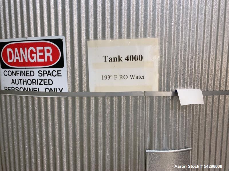 Used Feldmeier Stainless Steel Tank, Approximate 5,000 Gallon. Previously held water for RO.