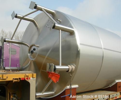 Unused-UNUSED: Feldmeier jacketed tank, 10,000 gallon, 316L stainless steel, vertical. 126" diameter x 180" straight side. Coned top and bottom, #4 finish. Bottom cone dimple jacket rated 125 psi at ...
