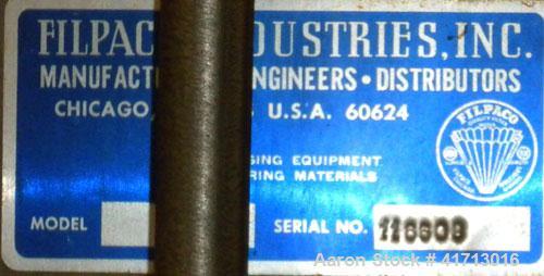 Used Filpaco Industries Tank, Approximate 6,000 Gallon, 304 Stainless Steel, Vertical.  Approximate 114" diameter x 132" straight side, slight cone top, slight dish bottom.  Top openings:  20" manway...