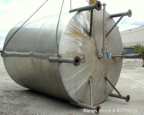 Used- Filpaco Industries Tank, 6,000 Gallon, 304 Stainless Steel, Vertical.  Approximate 114" diameter x 132" straight side,...