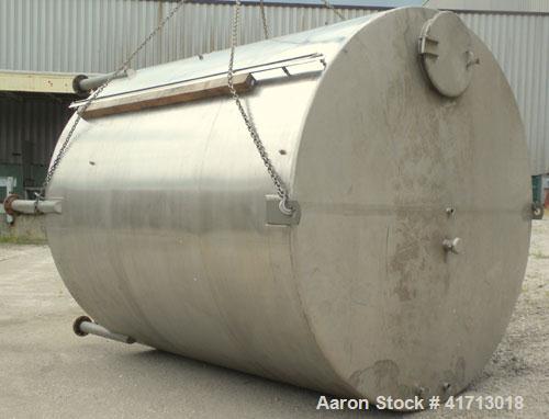 Used- Filpaco Industries Tank, 6,000 Gallon, 304 Stainless Steel, Vertical.  Approximate 114" diameter x 132" straight side,...