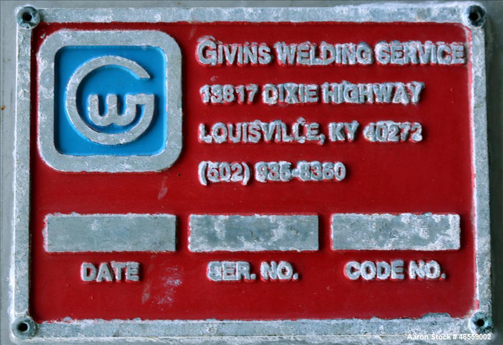 Used Givins Welding Service Tank, Approximate 18,000 Gallon, 316 Stainless Stee