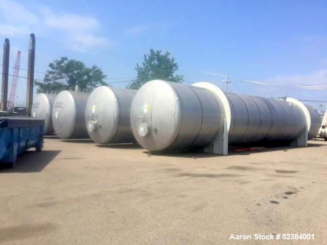 Used- HUB Technologies 55,500 Gallon Horizontal Pressure Tank. 316L stainless steel, dished heads. End swing arm manway cove...