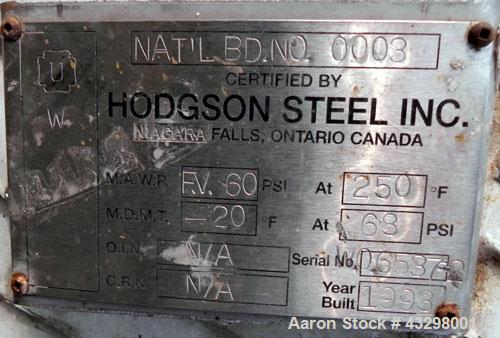 Used Hamilton Dynamic Crystallizer Pressure Tank, 5,300 Gallon, 304L Stainless Steel, Vertical. 96” Diameter x 156” straight side, 2:1 elliptical top and bottom. Internal rated Full Vacuum & 60 psi a...