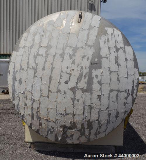 Used Hamilton Welding Company Tank, 11,000 Gallon, 304 Stainless Steel, Horizontal. Approximate 96” Diameter x 330” straight side, dished heads. Openings top 24” man way with cover, 3” side bottom ou...