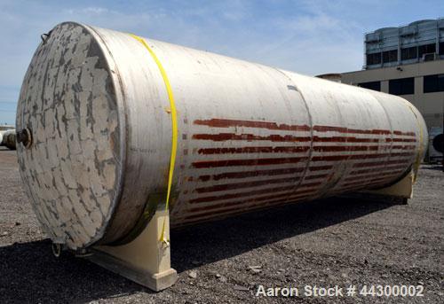 Used Hamilton Welding Company Tank, 11,000 Gallon, 304 Stainless Steel, Horizontal. Approximate 96” Diameter x 330” straight side, dished heads. Openings top 24” man way with cover, 3” side bottom ou...