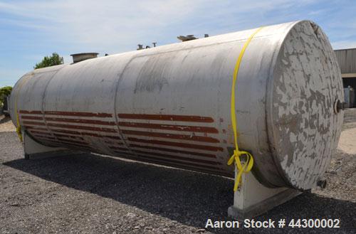 Used Hamilton Welding Company Tank, 11,000 Gallon, 304 Stainless Steel, Horizontal. Approximate 96” Diameter x 330” straight side, dished heads. Openings top 24” man way with cover, 3” side bottom ou...