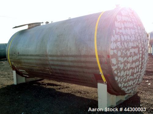 Used Hamilton Welding Company Tank, 5,200 Gallon, 304 Stainless Steel, Horizontal. Approximately 84” diameter x 202” straight side, dished heads. Openings: top 24” manway with cover, 3” side bottom o...