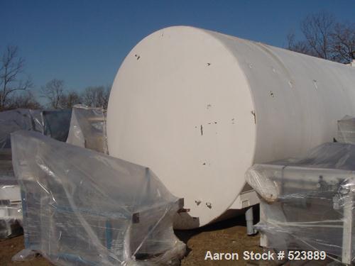 USED: 8,500 gallon Heil insulated horizontal storage tank. 304stainless steel interior, mild steel painted exterior, verticalagitator, 9'9" diameter x 18'8" long, on 10 mild steel legs,2 sightglass o...