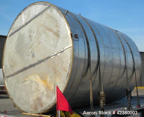 Used Henders Boiler and Tank Company Tank, approximately 5700 gallons, 304 stainless steel, vertical. Approximately 108" diameter x 144" straight side, flat top and bottom. Exterior sheathed and insu...