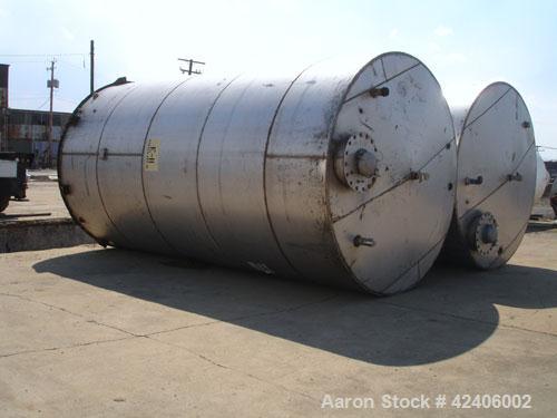 Used Henders Boiler and Tank Storage Tank, approximately 11,175 gallon, 304 stainless steel, vertical. Approximately 120’’ diameter x 228’’ straight side, slight coned top, flat bottom. Openings: top...