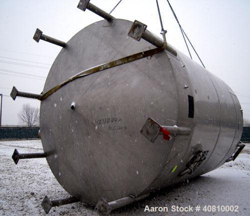 Used Highland Equipment Limited Tank, 11,887 Gallon, 304 Stainless Steel, Vertical.  132" diameter x 180" straight side, coned top and bottom.  Fixed stainless steel agitator bridge with a top enteri...