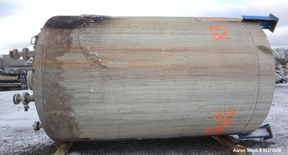 Used Imperial Steel Pressure Tank, 6500 Gallon, 316 Stainless Steel, Vertical. Approximate 108" diameter x 144" straight side, dished top and bottom. Internal rated 50 psi at 150 degrees F. Openings ...