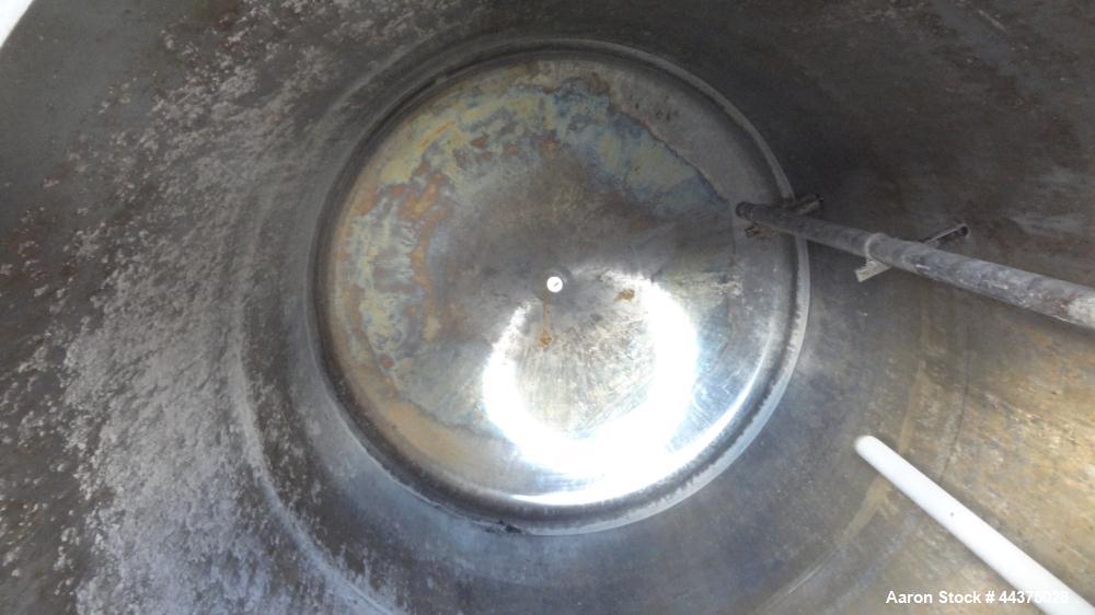 Used Imperial Steel Pressure Tank, 6500 Gallon, 316 Stainless Steel, Vertical. Approximate 108" diameter x 144" straight side, dished top and bottom. Internal rated 50 psi at 150 degrees F. Openings ...