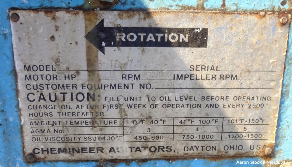 Used Imperial Steel Tank, 10,000 Gallon, 304 Stainless Steel, Vertical. Approximate 120" diameter x 204" straight side, flat welded top, coned bottom. Fixed carbon steel agitator bridge with a top en...