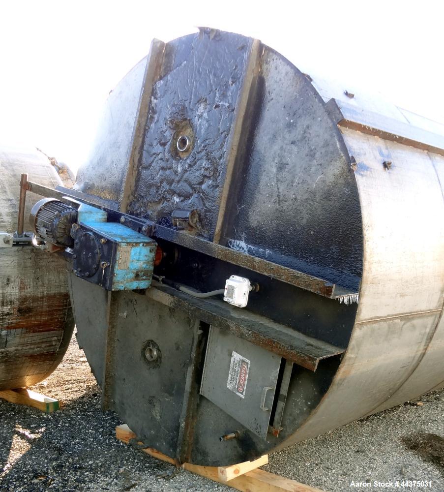 Used Imperial Steel Tank, 10,000 Gallon, 304 Stainless Steel, Vertical. Approximate 120" diameter x 204" straight side, flat welded top, coned bottom. Fixed carbon steel agitator bridge with a top en...