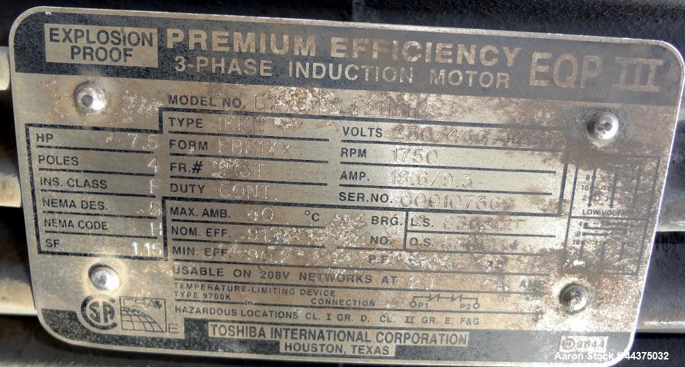 Used Imperial Steel Tank, 10,000 Gallon, 304 Stainless Steel, Vertical. Approximate 120" diameter x 204" straight side, flat welded top, coned bottom. Fixed carbon steel agitator bridge with a top en...