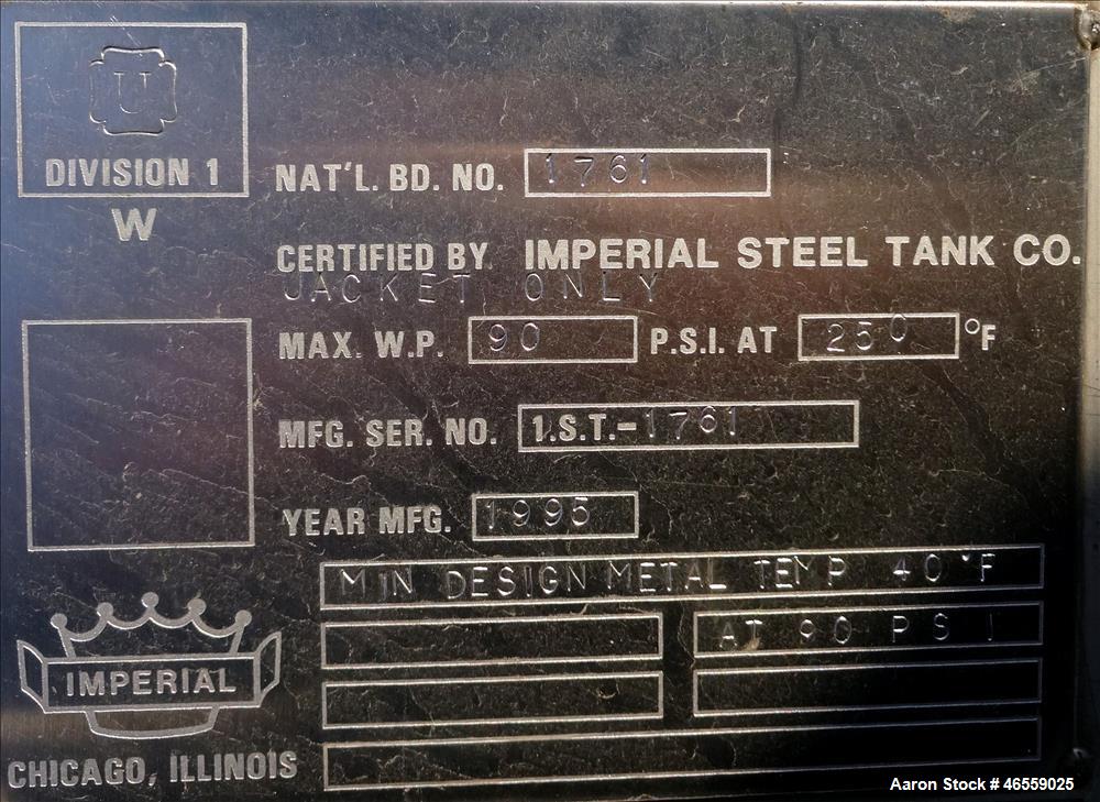 Used Imperial 11,000 Gallon Stainless Steel Tank.