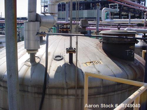 Used-Industrial Alloy 12,000 Gallon, 316L Stainless Steel, Storage Tank. 12' diameter x 15' long. Internal atmosphere rated ...