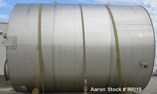 USED: Industrial Marine Inc tank, 6000 gallon, 304 stainless steel, vertical. Approximately 114" diameter x 153" straight side. Slight cone top, flat bottom. Openings: top (2) 2", 3", 10", 24" manway...