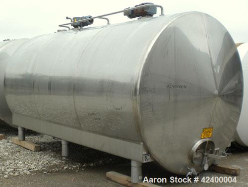 Used Inox-Tech Tank, 6000 Gallon, Model ASHS6000USG, 304 Stainless Steel, Horizontal. 97-1/2" Diameter x 180" straight side, coned heads. Bottom dimple jacketed, approximately 72’’ wide x 165’’ long ...