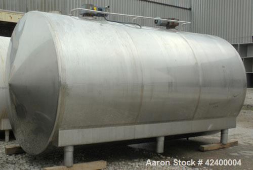 Used Inox-Tech Tank, 6000 Gallon, Model ASHS6000USG, 304 Stainless Steel, Horizontal. 97-1/2" Diameter x 180" straight side, coned heads. Bottom dimple jacketed, approximately 72’’ wide x 165’’ long ...