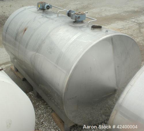 Used Inox-Tech Tank, 6000 Gallon, Model ASHS6000USG, 304 Stainless Steel, Horizontal. 97-1/2" Diameter x 180" straight side, coned heads. Bottom dimple jacketed, approximately 72’’ wide x 165’’ long ...