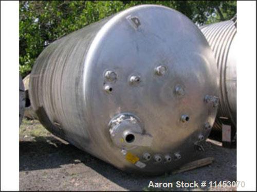 Used- INOX Pressure Tank, 5000 Gallon, 316 Stainless Steel, Vertical. 9' diameter x 10' straight side, dished top and bottom...